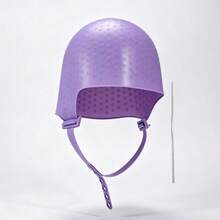 1pc--Silicone Hair Dyeing Cap With Buckle Rope Hook, Easy Stretch Semi-Transparent Hair Dyeing Cap, Professional Reusable Silicone Cap, Designed For Hair Dyeing, Professional Bleaching And Dyeing Cap, Suitable For Hair Dyeing And Highlighting Operations - Multicolor - View 14