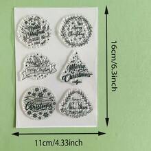 Christmas Clear Silicone Stamps Set, Transparent Rubber Seal With Santa Snowman Gnome Xmas Ornament Patterns, Reusable Stamp For DIY Scrapbooking Card Making Journaling Paper Craft Decorations - SD-5 - View 11