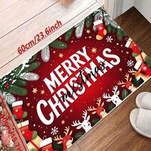 1pc New Christmas Best Seller - Daily Decor - Holiday Decor - Christmas - Merry Christmas Letter Deer Snowflake Floor Mat, Suitable For Living Room, Bedroom, Indoor - Machine Washable - Flannel Material, Soft Texture, Skin-Friendly, No Pilling, Easy Care, Odorless - Perfect For Home Decor, Room Decor, Living Room Rug, Bedroom Rug, Bathroom Rug, Kitchen Rug, Area Rug, Hotel Decor - Area Rug, All Season - Multicolor - View 13