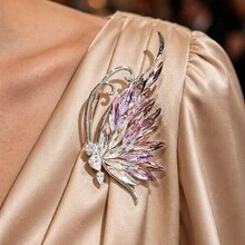 Cross-Border Luxury Iridescent Wing Butterfly Hollow Glass Rhinestone Brooch, Elegant Corsage Accessory For Wedding Dress And Suit - Multicolor - View 6