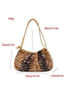 2026 Autumn New Fashion Plush Highly Attractive Personalized Premium Texture Handbag Relaxed Style Shoulder Bag - Coffee - View 3