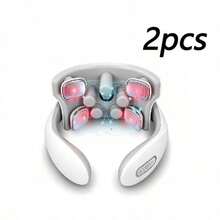 AXH. 1pc Portable Electric Neck Massager, Smart Cervical Massage Device, Rechargeable Lithium Battery, Fragrance-Free, Ideal Gift For Family, Men And Women - Relieve Neck And Shoulder Pain - White - View 13