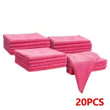 1/6/10/20pcs Pink Microfiber Cleaning Cloths, High Absorbency Reusable, Suitable For Kitchen, Home, Windows, Glass And Car Cleaning, Christmas Gift - Rag - View 14