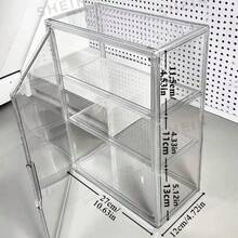 3-Tier Transparent Display Cabinet With Door, Heavy-Duty Acrylic Structure, Extra Large Capacity, Suitable For Store, Home Office, Collection Display, Modern Design Transparent Display Cabinet, Space-Saving Organizer, Thanksgiving, Christmas - A - View 1