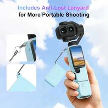 For Osmo Pocket 4P PULUZ 5 In 1 Body Lens Handle Screen Silicone Cover With Anti-Loss Rope (Black) - View 9