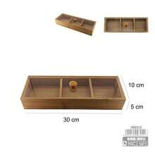 Clear Acrylic Lid Storage Box, Divided Organiser For Tea Sachets, Stationery And Small Accessories, Choice Of Three Layouts - View 9