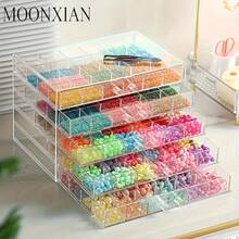 1pc Multi-Layer Transparent Acrylic Storage Box - Stylish, Practical And Versatile, Suitable For Storing Nail Art Rhinestones, Nail Art Decorations, Nail Tips, Also Can Be Used To Store Rings, Earrings, Necklaces, Bracelets And Other Jewelry - Multicolor - View 6