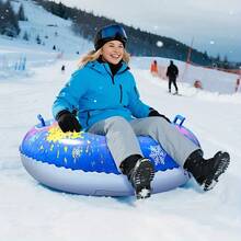 1PC Random Color PVC Inflatable Snow Tube Sled With Double Handles, Large Size Winter Outdoor Ski Snow Float For Adults - Multicolor - View 1