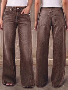 New Fashion Women's Straight Leg Jeans, Comfortable Stretch, High Quality, Casual Wear - Volcanic Gray - View 2