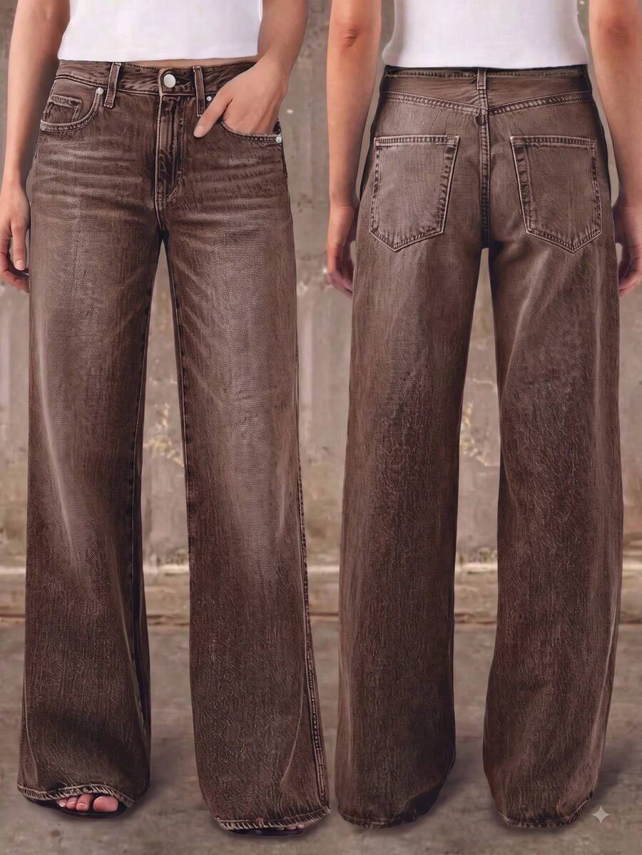New Fashion Women's Straight Leg Jeans, Comfortable Stretch, High Quality, Casual Wear