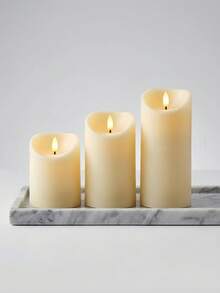 1/3pcs Flameless LED Pillar Candles With Remote Control And Timer, 3D Flickering Warm White Flame, Battery Operated, 3/4/6 Inch, Suitable For Home, Wedding, Christmas, Valentine's Day, Party, Table Decor - White - View 6