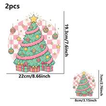 1pc/2pcs/3pcs Christmas Tree Gift Box Pattern Heat Transfer Stickers, Suitable For DIY T-Shirts, Jeans, Pillows, Backpacks, Hats And Sofa Covers, Waterproof, Fade-Resistant, Durable, Washable Plastic Stickers, Fun Patterns, Fabric Decoration, Clothing Embellishment, Craft Enthusiasts - Multicolor - View 3