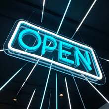 1pc Framed OPEN LED Neon Sign, USB Powered Acrylic Backboard Neon Wall ...