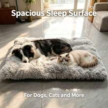 Long Fur Soft Warm Pet Bed Mat, Rectangular Pet Bed With Raised Edges, Suitable For Cats And Dogs, Comfortable Indoor Pad, Multiple Sizes Available - Light Grey - View 7
