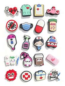 20Pcs Medical Themed Shoe Charms, Assorted Healthcare Designs, Nice Gift Option - Multicolor - View 2