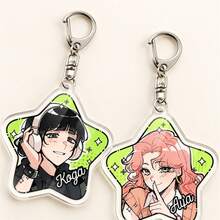 [2D Flat] 2 Pieces Anime Star Acrylic Keychain Set, Cartoon Bag Charms With Metal Clasps For Backpacks, Purses & Keys, Gifts For Teens & Friends - Multicolor - View 7