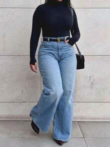 Women's Vintage Casual Loose Straight Leg Denim Jeans - Medium Wash - View 4