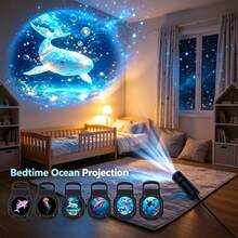 6pcs Portable USB Projector, USB Light, Night Light, Holiday Atmosphere Decorative Night Light, Multiple Projection Modes, Suitable For Holiday Parties, Bedroom, Living Room, Outdoor, Bar And Various Other Scenes, Atmosphere Projector - Ocean Series - View 8