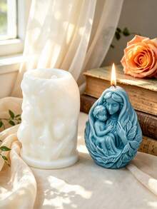 3D "Mother And Child" Silicone Candle Mold - Cute Fairy Design; Heat-Resistant, Flexible And Easy To Demold And Clean; Versatile Use For Making Scented Candles, Gypsum Ornaments, Resin Casting Crafts And Various DIY Handmade Projects. - Mother and Child F111/F114 - View 1