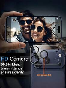 5Pcs HD Silk Print Integrated Camera Lens Protector 9H Full Coverage Scratch Resistant Film Compatible With IPhone Duo 17 Pro/17 Pro Max/18 Pro Max/18 Pro/Air - Clear - View 3