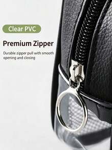 Three Pieces Set Of Fashionable And Simple Mesh Bag, Black Wash And Storage Bag, 40 Silk Transparent PVC Embedded Thread, Chartered Sewing Bag, Travel Storage Bag, Essential Travel Set - View 4
