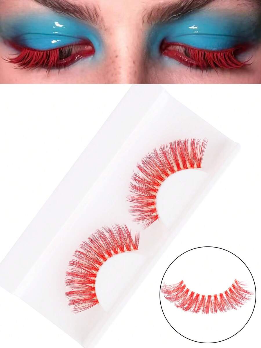 Japanese Manga Style Colorful False Eyelashes, 1 Pair Suitable For COSPLAY - M01 - View 1