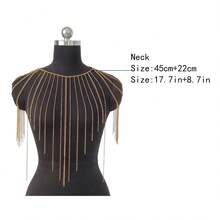 1pc Silver Cold Style Body Chain Necklace, Minimalist Multi-Layered Stackable Design, High-End Niche Accessory, Versatile Everyday Fashion Chain - DL0136 - View 5