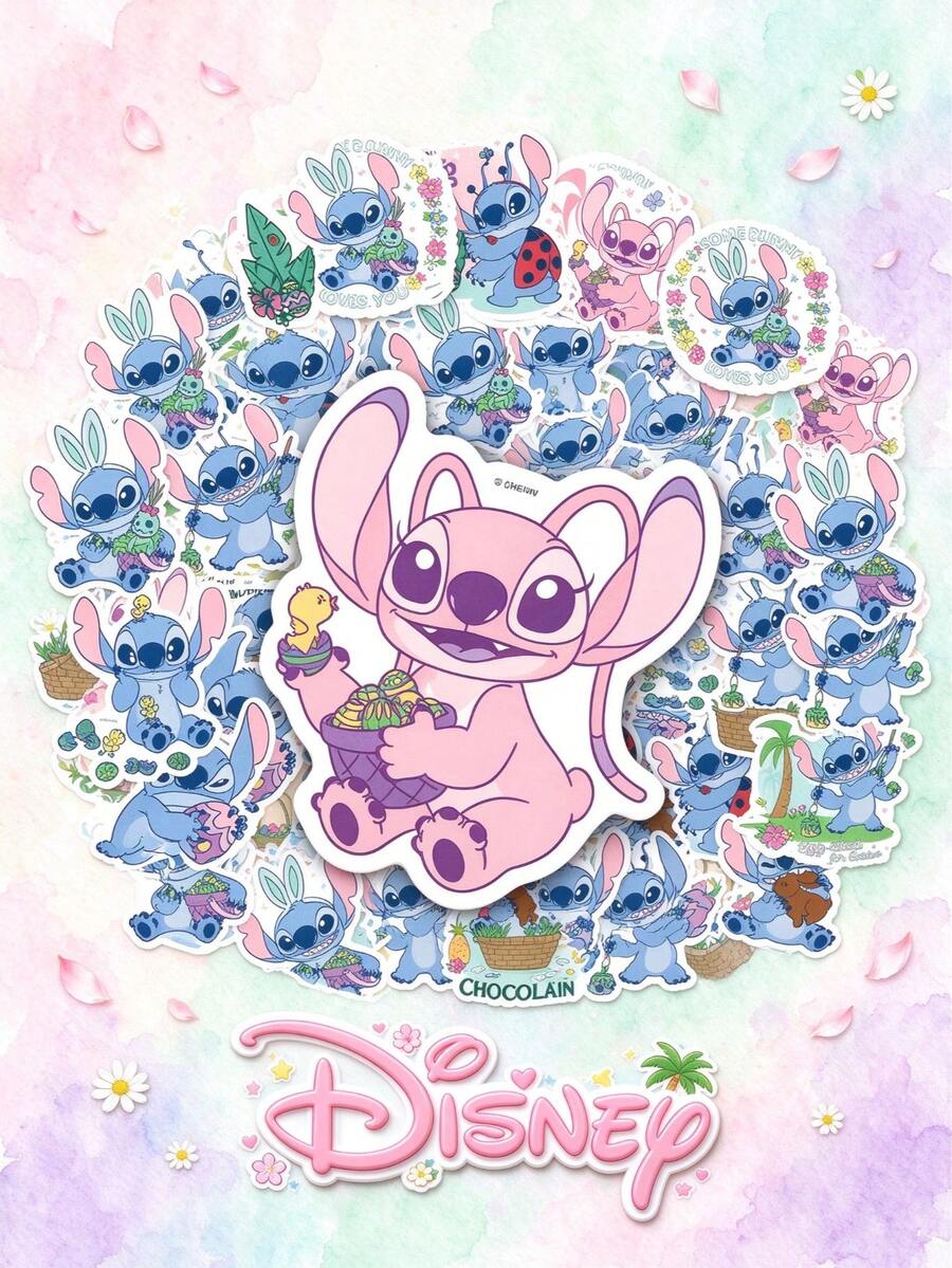Disney 50pcs Cute Cartoon Stitch Stickers That Won't Repeat, Limited ...