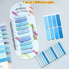 3 Styles Combo 1 Set Ultra-Thin Index Tab Labels, 660 Sheets Total, PET Semi-Transparent Blue Series Sticky Notes, Marker Tabs For Student Textbooks, Reading Notebooks, Message Notes, Back To School Supplies, School Supplies - one-size - View 10