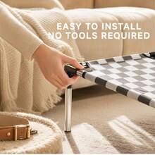 Checkered Pattern Elevated Pet Cot, Metal Frame Off-The-Ground Pet Bed, Removable And Washable Cat And Dog Bed, Suitable For Small To Medium Cats And Dogs - Multicolor - View 4