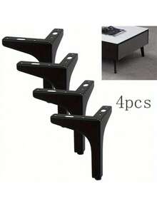 2pcs DIY Replacement Sofa Legs Metal Legs Furniture Modern Triangle Feet Cabinet Sofa Chair Heavy Duty Cabinet Sofa Legs - Black - View 1