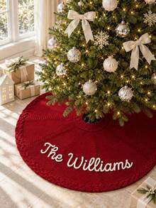 Personalized Christmas Tree Skirt, Christmas Gift, Customizable Name, Christmas Home Decor, Perfect Christmas Gift For Friends - Multicolor - View 7