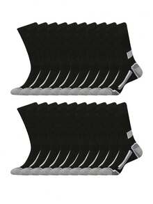 1/4/10/20 Pairs Personalized Zipper Pattern, Multi-Stripe Black & White Main Color Street Casual Socks, Men's Outdoor Sports Walking Mid-Calf Socks - Multicolor - View 11