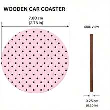 Set Of 2 Minimalist Polka Dot Car Coasters, Center Console Cup Holder ...