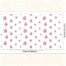 1pc/3pcs Pink Plastic Puppy Paw Print Disposable Tablecloth 108*54 Inches, Suitable For Pet Theme Party Decoration, Cat & Dog Birthday Party, Pet Baptism Party Decoration, PE Material - Pink - View 2