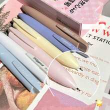 6pcs Macaron Mini Pocket Gel Pens, 0.5mm Black Ink Retractable Quick-Dry Pens, Cute Portable Smooth Writing Stationery For Students Office - Multiple Styles - View 2