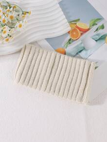 1pc/5pcs Autumn/Winter Solid Color Vertical Striped Knitted Wide Headband, Thick Warm Sports Hairband, Outdoor Cold Protection Forehead Accessory, Daily Commute Headwear For Women - Multicolor - View 4