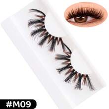 1 Pair Cartoon Doll Style False Eyelashes, Thin Transparent Colorful Lashes - M09 - View 4