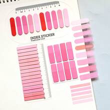 3 Styles Combo 1 Set Ultra-Thin Index Tab Stickers, 680pcs PET Semi-Transparent Pink Series Sticky Notes, Marker Tabs For Students, Textbook Notes, Reading Book Memo Stickers, Back To School Supplies, School Supplies - one-size - View 4