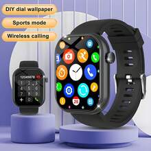AZRTL Smart Watch, Supports Wireless Calling And Dialing, Multiple Sports Modes, Incoming Call Reminder And Rejection, Message Reminder, SMS Reminder, Compatible With Android System, Ideal Holiday Gift Choice - Black - View 2