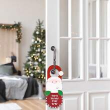 Christmas Decoration Wooden Door Hanging Cartoon Old Man Snowman Christmas Mall Store Display Door Handle Pendant - Multicolor - View 2