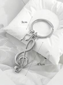 Music Symbol Earphone Keychain, Creative Metal Music Pendant, Cute Bag Charm, Car Accessory, Campus Style Gift For Friends, Girlfriend, Parents - Multicolor - View 3