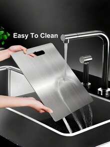 Thớt inox thép không gỉ kháng khuẩn cho nhà bếp, có lỗ treo, nhiều kích cỡ, dễ vệ sinh, dùng sơ chế thực phẩm cho thịt, rau củ, trái cây - Bạc - Xem 9