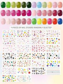 Water-Based, Peelable, No-Bake Nail Polish For Children-Featuring Fun, Cute, Macaron-Inspired Colors And 4 Sheets Of Random Nail Stickers. An Ideal New Year Or Holiday Gift For Kids, Perfect For Decorating Fingernails For Themed Parties. - Multicolor - View 4