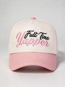 1pc Dual-Color Yappen Embroidered Women's Baseball Cap, Adjustable Design, Suitable For Travel, Party And Sun Protection - Multicolor - View 12