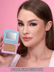MISSLYN 1Pc Fake It Till You Make It Bronzing & Contouring Powder, Pigmented Soft Powdery, Long-Lasting Blendable W/ Mirror, Face Bronzer Cheek/Contour, Daily/Party/Beach, Y2K/Soft Glam/Sun-Kissed, Bronzer Powder, Halloween Makeup - #2 - View 2