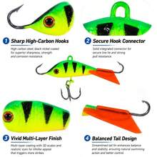 5pcs Ice Fishing Balanced Lures 7.5g/50mm Mini Lead Fish Winter Ice Fishing Fake Bait With 3 Hooks Bionic Fish Shape Lure Multi-Color Ice Fishing Tackle Set With Portable Storage Box - Multicolor - View 4
