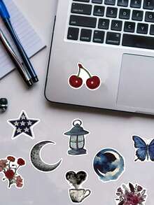 50pcs Pinterest Stickers For Adults Teens Sticker Enthusiasts Scrapbooking, Notebooks Laptops Phone Cases Luggage And Guitar Decorations Stickers - one-size - View 4