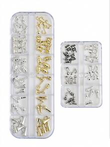 30/60PCS Exquisitely Boxed 3D Musical Note Nail Charms – Mixed-Color Assortment Featuring Guitars, Microphones, And Stars; Y2K Rock/Punk/Gothic Music-Themed Decorations For DIY Nail Art - Multicolor - View 5