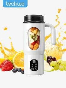 Teckwe 580ml Wireless Charging Juicer Portable Electric Blender Cup With LCD Display And 12-Blade System, Includes A Sports Lid, Ideal For Blending Fruits, Vegetables, And Smoothies, 1300mAh - one size fits all - View 1